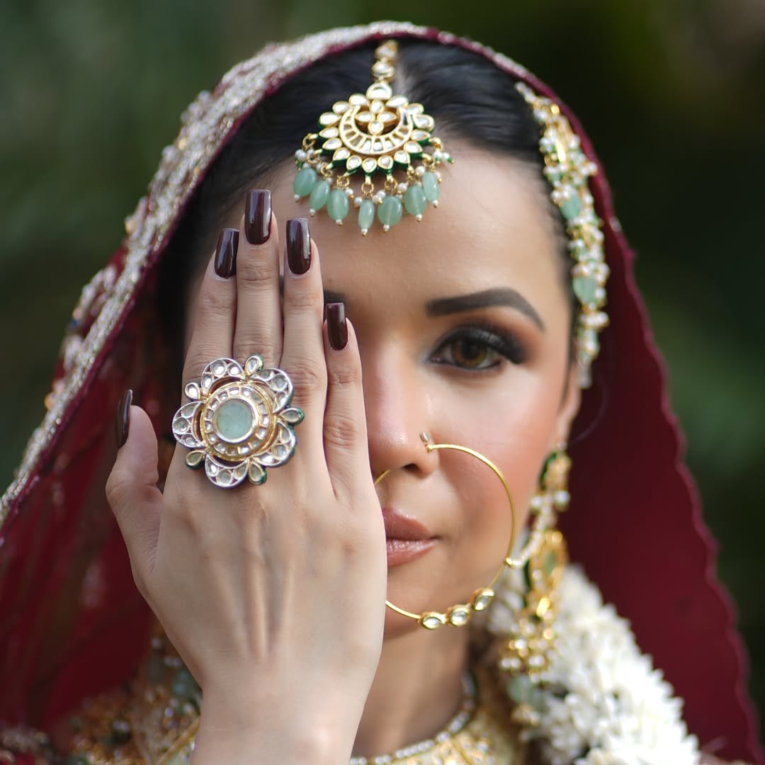Bridal ring and nail detail